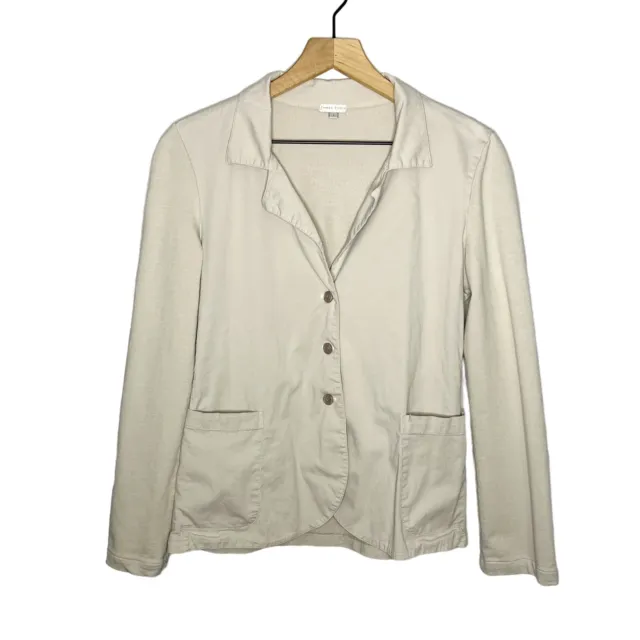 James Perse Mixed Media Button Blazer Jacket Gray/Beige Greige Size 2 Medium M