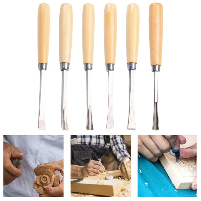 Set De 8 Ciseaux à Sculpter MagiDeal - Professionnel Pour Pierre Et Bois - Manche Confortable