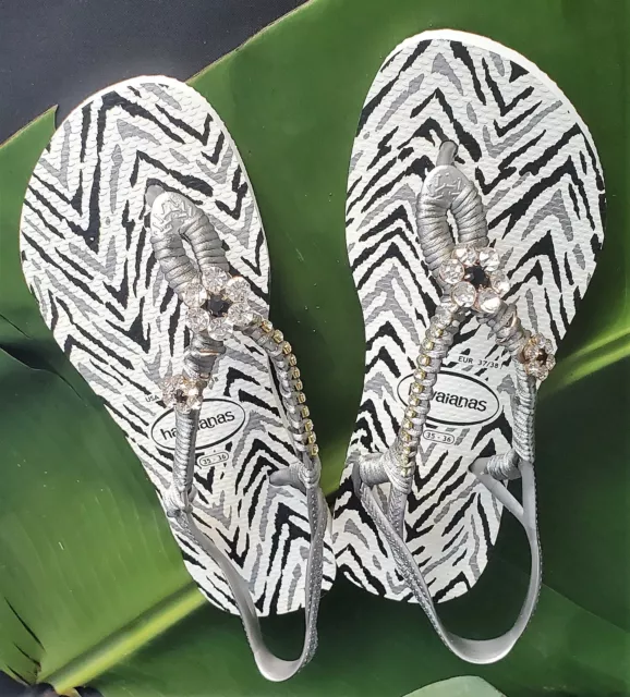 Brazilian Havaianas Customized Flip Flop w/Charms and Crystals for woman special