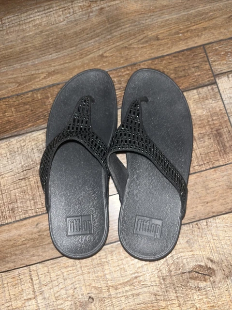 FitFlop Incastone Womens Jeweled Thong Flip Flop Size 6 Wedge Sandals