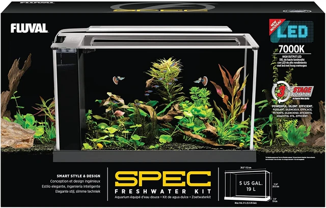 Fluval SPEC Aquarium Kit, Aquarium with LED Lighting and 3-Stage Filtration Syst