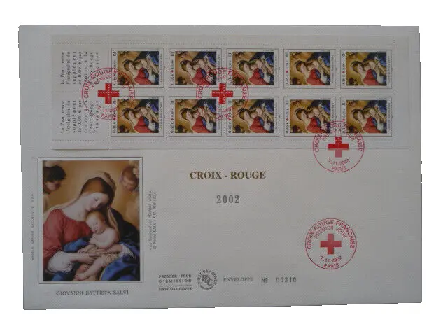 Enveloppe Fdc Grand Format  1Er Jour :  2002   Croix Rouge Francaise