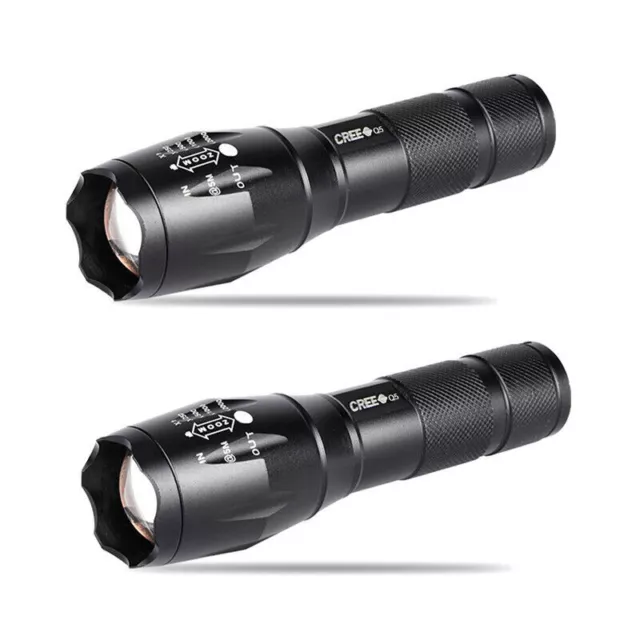 2X Most Powerful 900000LM Tactical 5Mode Zoom Flashlight LED Hunting Focus Torch 2