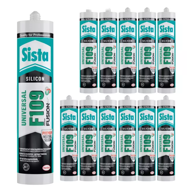 Silicona Sista F109 Fusion Universal Blanco Junta para Interior y Exterior 12 x 300ml