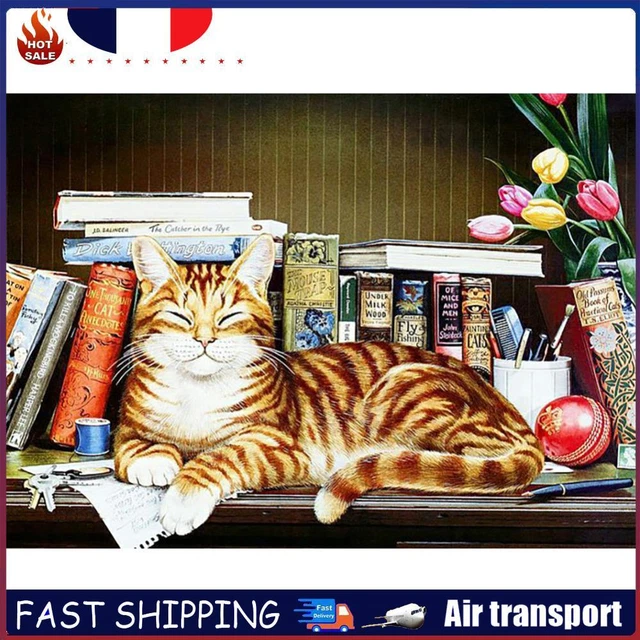 R# DIY 5D Resin Drawing Full Drill Round Diamond Cat Dream Painting Kit ...
