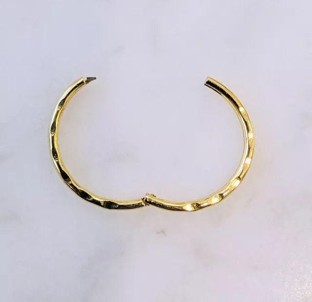 24K Gold Plated On Sterling Silver 925 Faceted Sleeper Hoop Earrings (Pair) NEW 3