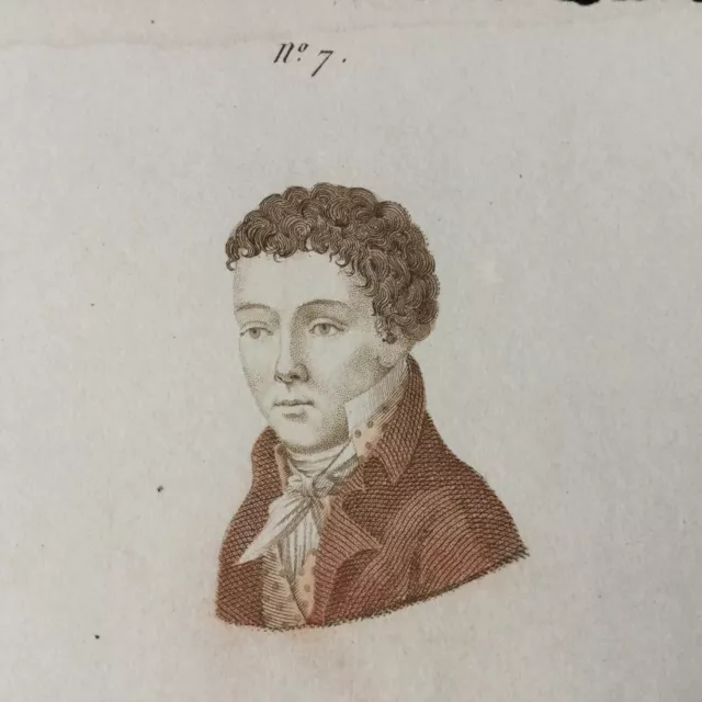 Gravure Ancienne 1er Empire 1813 Portrait Napoleonic Etching Early 19thC