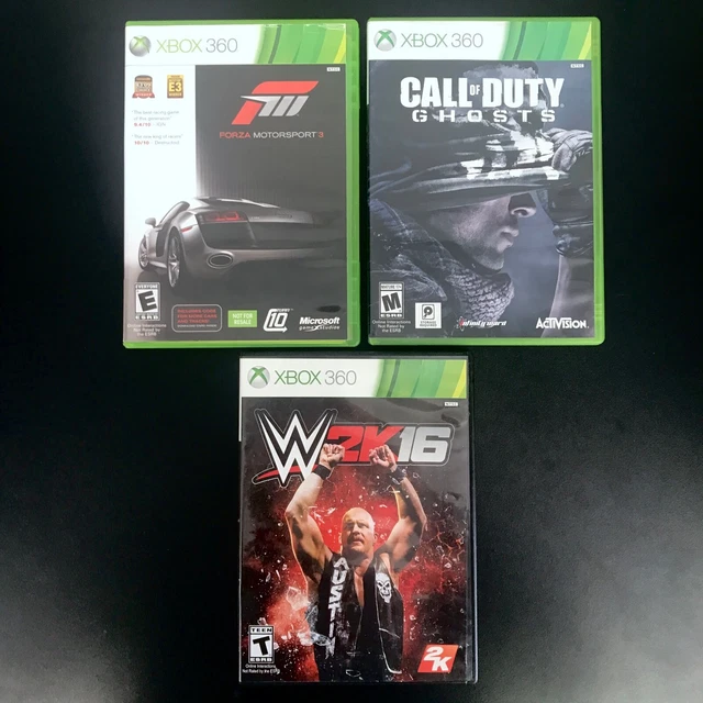 Lot of 3 Xbox 360 Games - WWE 2k16, Forza Motorsport 3 III, Call of Duty: Ghosts