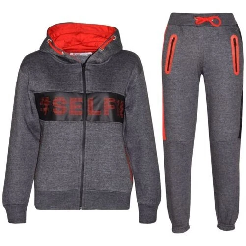 Bambine Ragazzi Tuta Designer # Selfie Top con Zip Fondo Tuta da Jogging 5-13Yr