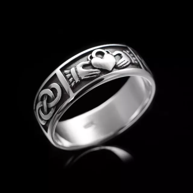 Mens Women Claddagh Ring Celtic Irish Knot Wedding Band Ring Size 7 8 9 10