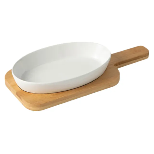 White Ceramics Bakeware Rectangular Baking Dish Household Tray
