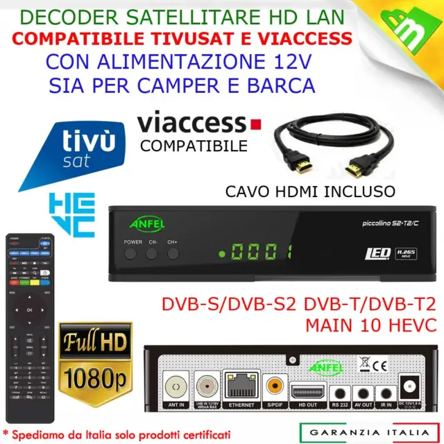 Decoder Combo Edision Piccollino 2 in 1 Edision Dvb-S2/Dvb-T2 H.265 CI Decoder