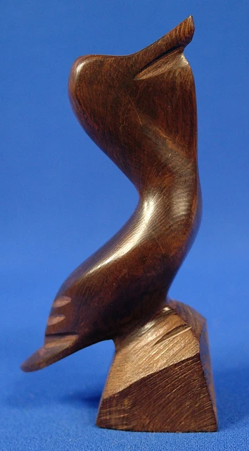 Small Hand-carved Solid Wood Pelican Sculpture 4" Tall