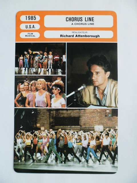 CARTE FICHE CINEMA 1985 CHORUS LINE Michael Douglas Terence Mann Alyson Reed Mic