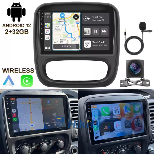 9" Android 12 For Renault Trafic III GPS Sat Nav Car Stereo Radio DAB CarPlay BT