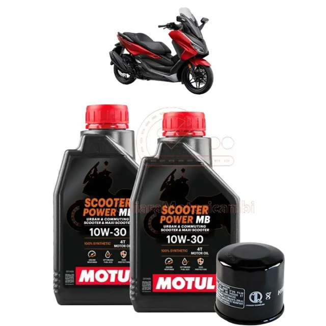 Kit Tagliando HONDA FORZA 350 i Abs 2021-2024 MOTUL POWER 10W30 Olio Filtro