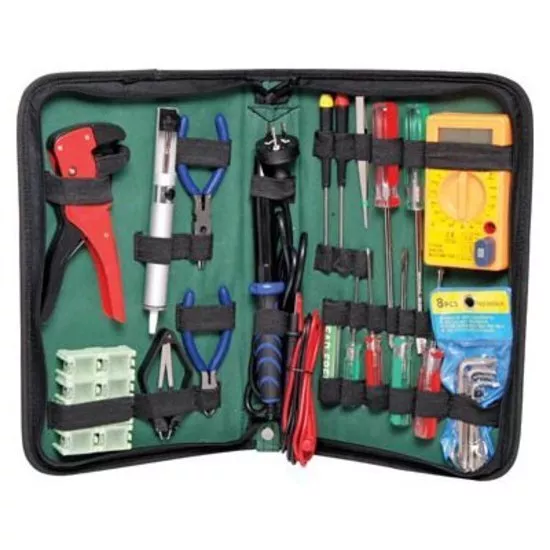 20 Piece Electronic Tool Kit With Soldering Iron T2163