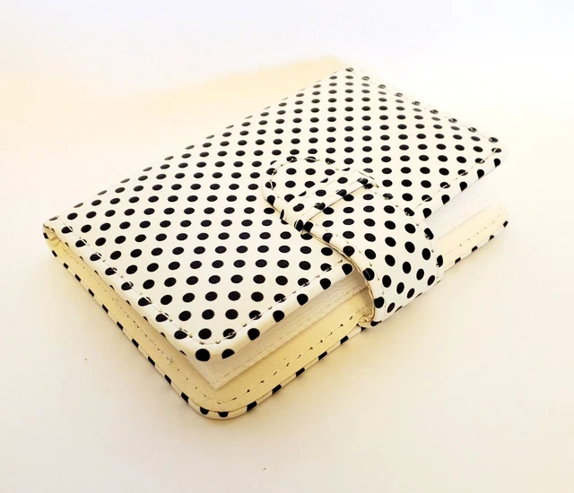 Polka Dot Credit Card or Business Card Holder Case Holds 10 inside Clear Sleeves