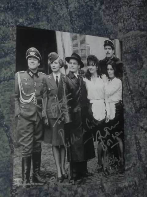 ALLO ALLO-  10x8 PHOTO SIGNED by 5. KIM HARTMAN, RICHARD GIBSON, ARTHUR BOSTRUM