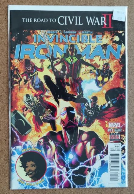 Invincible Iron Man #11D Riri Williams 2nd Printing Mike Deodato Variant Cover