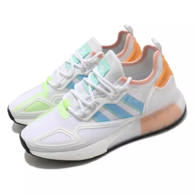 adidas Originals ZX 2K BOOST W White Blue Pink Orange Women Casual Shoes H06578