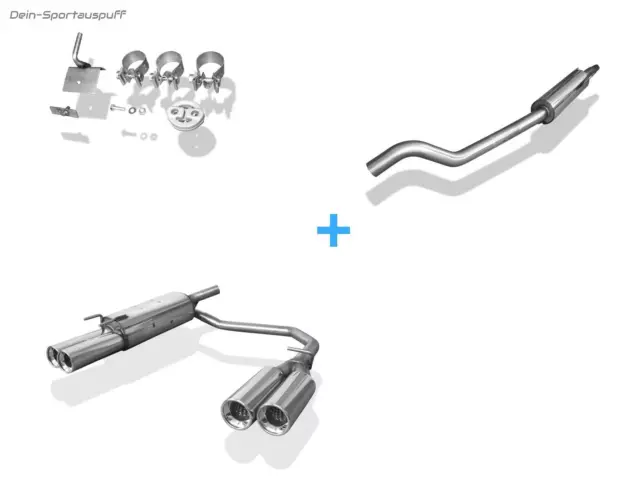 Fox Duplex Komplettanlage ab Kat Ø60mm Opel Tigra A 2x90 rund mit Abs.
