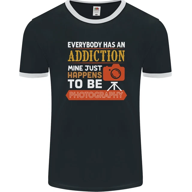 Photography Addiction Funny Photographer Mens Ringer T-Shirt FotL