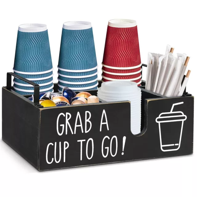 Disposable Coffee Cup Dispenser Lid Holder For Counter Coffee Station Organizer