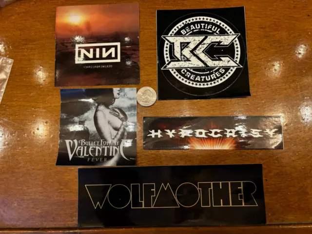 Nine Inch Nails Sticker+ random stickers, (Lot of 5)Promo + free, flag sticker