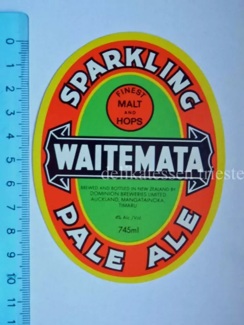 BIRRA WAITEMATA PALE ALE bier beer New Zealand old ETICHETTA LABEL vintage