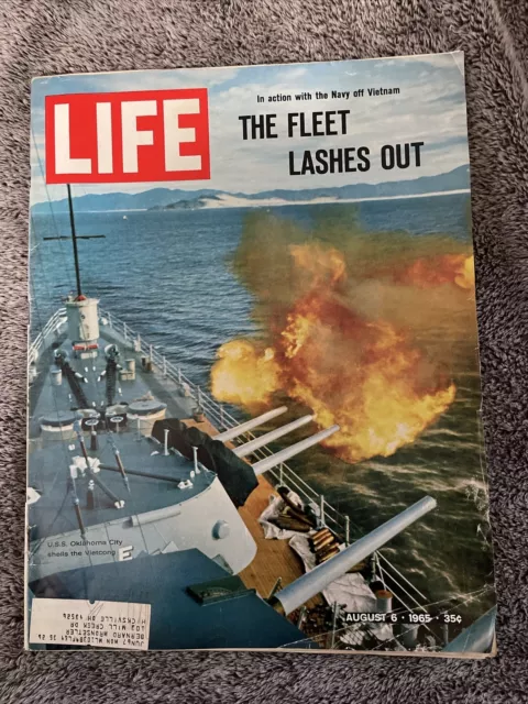 Life Magazine August 6 1965 The Fleet Lashes Out - Uss Oklahoma