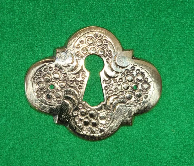 Brass escutcheon keyhole cover surround plate, furniture clock, key, door drawer