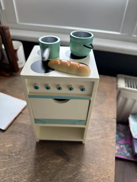 Maileg Retired Wooden Oven With Pans And Bread