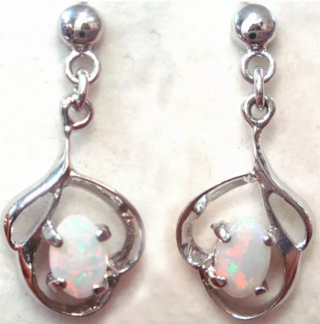 Lady Natural Crystal Opal Earring With 925 Solid Silver FREE JEWELLERY BOX!!!