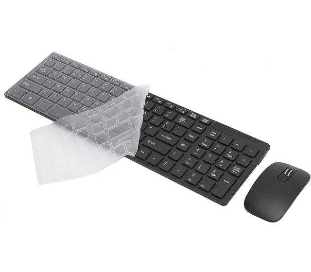 Set Tastiera E Mouse Wireless Slim - 2.4GHz, Tasti Silenziosi, Design Compatto Per PC E Laptop