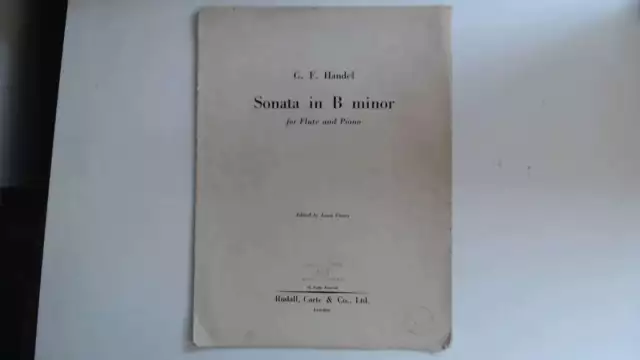 Gut - Sonate in B-Moll für Flöte und Klavier. G.F.Handel undatiert Rudall, Karte &
