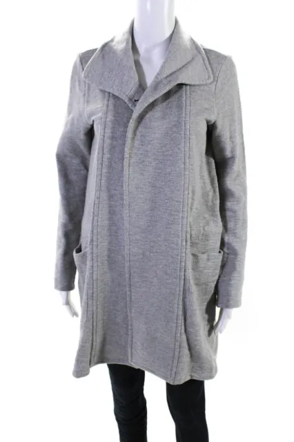 Standard James Perse Womens Gray Collar Open Front Long Sleeve Jacket Size 1