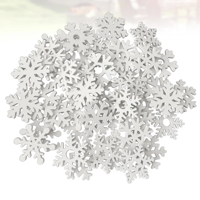 100 Stücke Weihnachten Schneeflocke Scheiben Holz Schneeflocke Ausschnitte