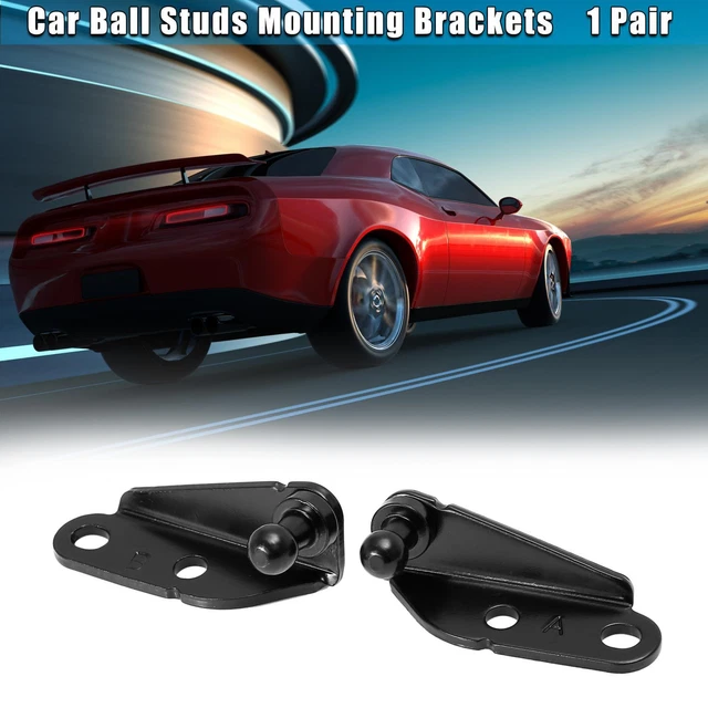 1 Pair 10mm Vehicle Ball Studs Mounting Brackets Black for Gas Struts Shocks