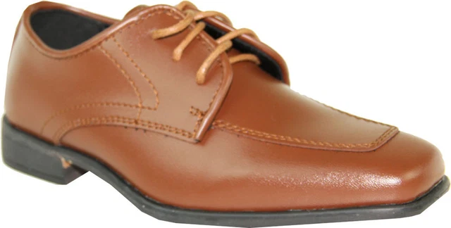 ALLURE MEN AL01KID Boy Dress Shoe Fashion Tuxedo Wedding Prom Brown Matte
