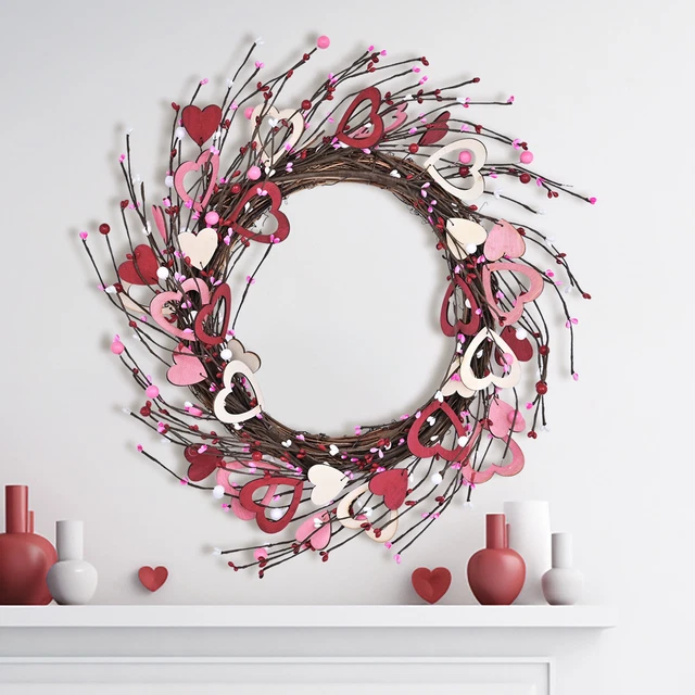 New Valentine Day Love Wreath Door Hanging Wedding Proposal Party Scene