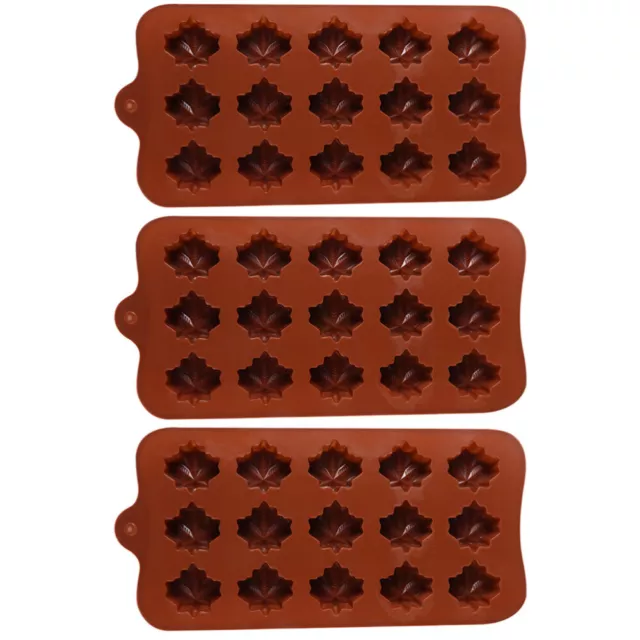 3 piezas de molde de silicona de hoja para magdalenas, chocolates, jabón, decoración de pasteles-QV 3