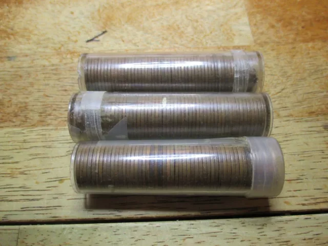 1928  LINCOLN WHEAT CENT PENNY ROLL,  G/VF 50 coins.