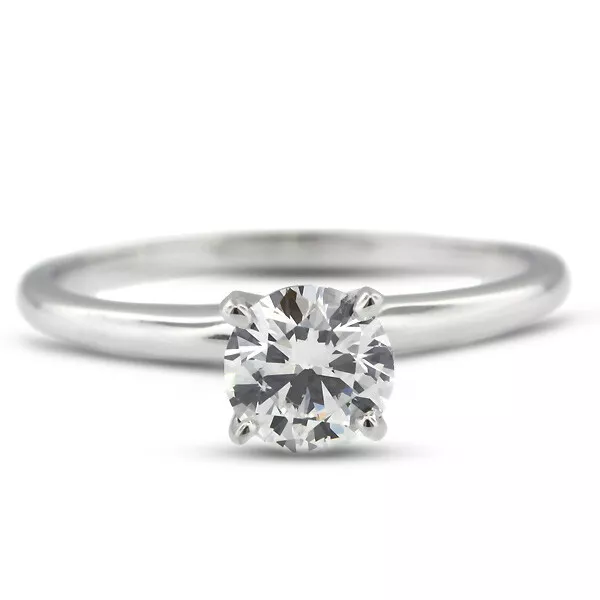 1/2ct D VS1 Round Natural Diamond 14kw Gold Classic Solitaire Engagement Ring