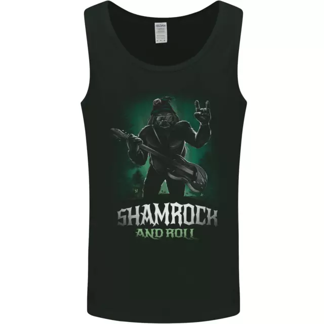 Bigfoot Shamrock n Roll Funny St Patricks Day Mens Vest Tank Top