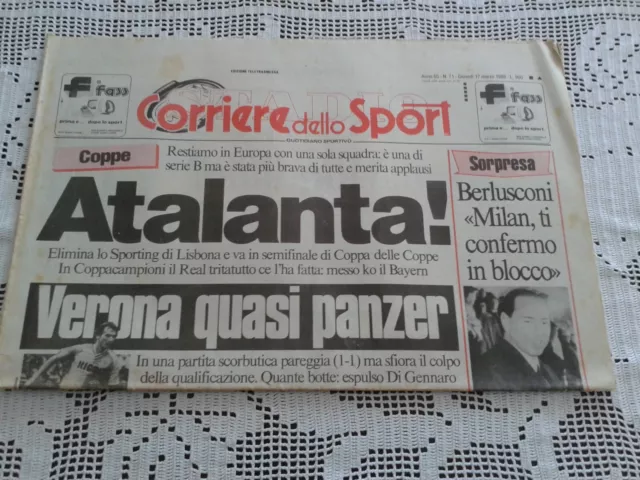 STADIO Corriere dello Sport - ATALANTA - Moto si ritira Spencer - 17 marzo 1988