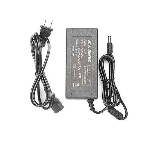 12V 5A Power Adapter AC100-240V to DC12V TransformersPower Supply for LED Str...