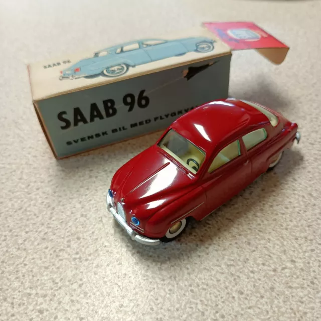 Tekno Saab 96 Mint Boxed  Model in Red 827 Very Rare Like This .