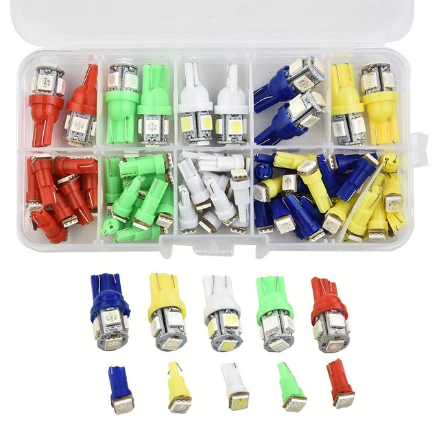 70x  T5+T10 LED Socket Instrument Panel Cluster Plug Dash Indicator Light-Bulbs