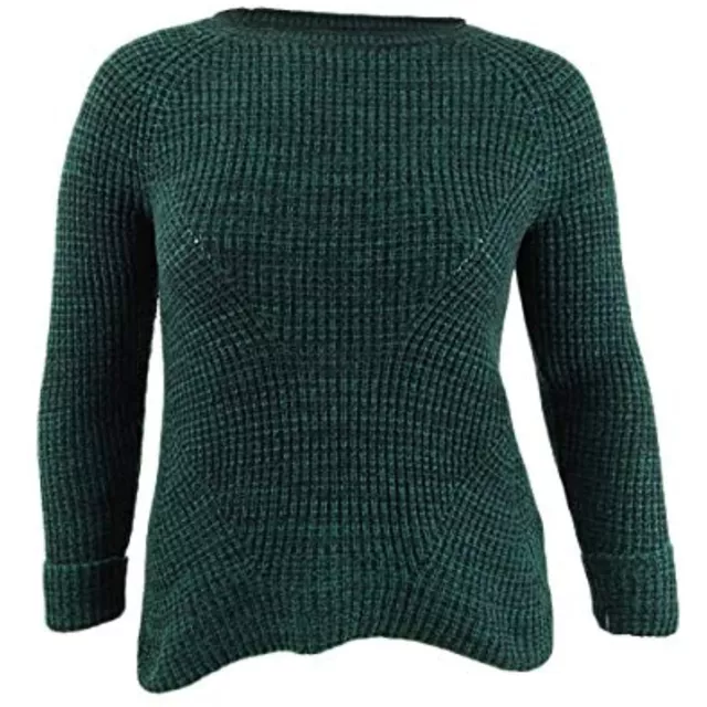 MSRP $50 Style & Co Petite Marled-Knit Sweater Green Size Petite (PP)